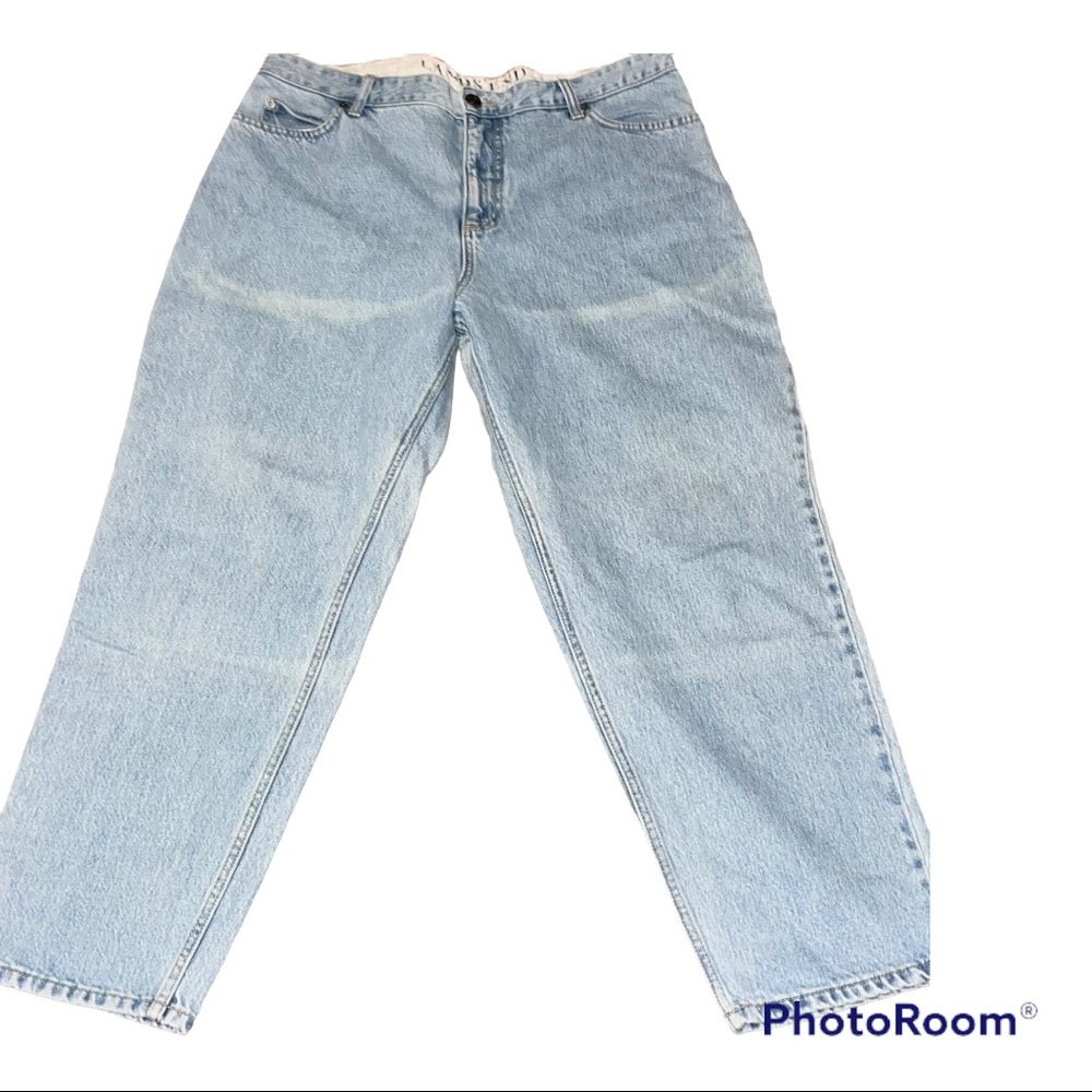 Lands’ End Light Blue Wash Jeans Women’s Relaxed Fit 16 P. Traditional Waist